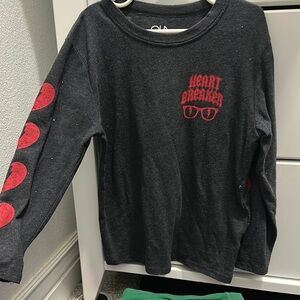 Heart Breaker Kids Long Sleeve Shirt - Black and Red